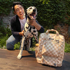 Cleverpup Porter 2-in-1 Dog Gear Backpack – Premium Dog Travel Bag with 10 Pockets, Zip-Off Treat Pouch, Leash Clip, Waterproof Pockets & Water Bottle Holder – Weekend, Hiking, Camping, Checkerboard