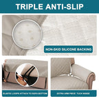 Turquoize 100% Waterproof Sofa Covers Couch Cover Sofa Cover for Dogs Couch Protector Triple Non-Slip Sofa Slipcover for 3 Cushion Couch Furniture Protector for Pets, Kids,Dog (XL Sofa 78", Pale Oak)