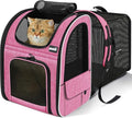 pecute Cat Backpack Extendable, Cat Carrier Backpack with Breathable Window | Durable Oxford Cloth, Lockable Zipper,Use for Pet Under 11 lbs to Travel