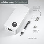 SVD.PET Dog Poop Bag Dispenser (White, Dispenser only) | Outdoor or Indoor Pet Waste Bag Dispenser Station, Wall Mount or Hanging with Strap, Easy to Refill Magnetic Cover