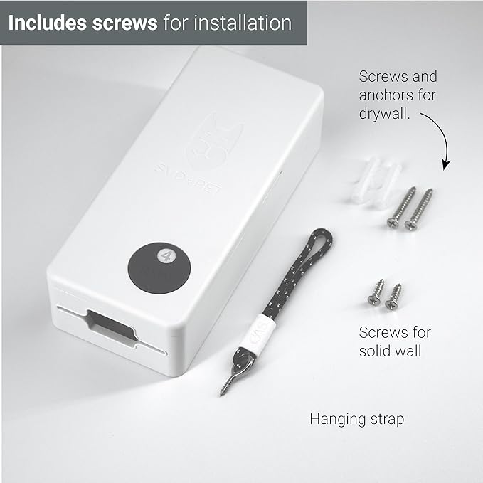 SVD.PET Dog Poop Bag Dispenser (White, Dispenser only) | Outdoor or Indoor Pet Waste Bag Dispenser Station, Wall Mount or Hanging with Strap, Easy to Refill Magnetic Cover