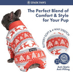 Spark Paws Dog Christmas Pajama, Dog Recovery Suit Male, Onesie, Ultra-Soft and 4-Way Stretch, for Small Medium and Large Breeds - Winter Wonderland - 2XL