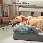 FURTIME Orthopedic Extra Large Dog Bed, Waterproof Dog Beds, 48x35x6.5 Supportive Foam Pet Couch Bed with Removable Washable Cover and Nonskid Bottom