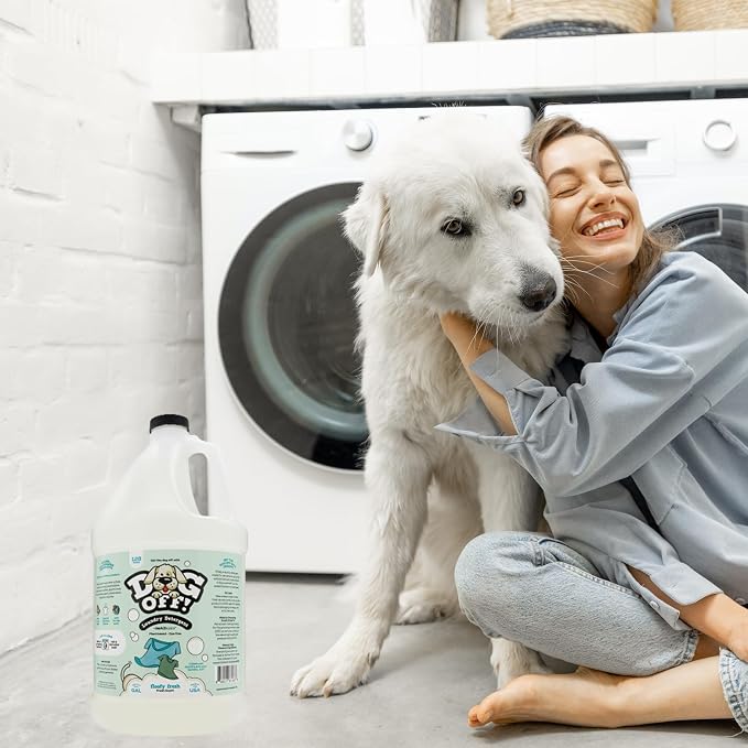 Bark2Basics Dog-Off Pet Laundry Detergent, Odor and Stain Remover, 1 Gallon | 128 Loads, Removes Pet Odor and Stains from Clothes, Towels and Bedding, Ideal for Grooming Salons, Kennels and Vet Clinics