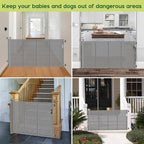 2 Pack Reinforced 55" Wide Retractable Dog Gate with Support Rods, 33" Tall Retractable Baby Gate for Dogs, No Sag and Wrinkle Mesh Child Gates for Doorways, Indoor Pet Barrier Stair Gates for Kids