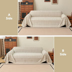 Boho Couch Cover for Sectional Sofa, Chenille Loveseat Sofa Covers Washable Pet Friendly Geometric Couch Covers