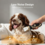 Highdas Dog Clippers for Grooming Low Noise, Cordless Electric Dog Grooming Kit Clippers Rechargeable, Quiet Dog Shaver, Pet Hair Trimmer Kit for Dogs & Cats (Grey)
