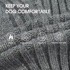 IECOii Turtleneck Dog Sweater, Thermal Knitted Sweater for Small Medium Dogs Girl Boy, Stretchy Fit Warm Pullover Pet Sweaters for Cold Weather Indoor & Outdoor Knitwear, Dachshund (Light Grey, M)
