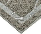 Cat Litter Box Mat, Kitty Premium PVC Pad, Durable Trapping Rug, Phthalate Free, Urine-Resistant, Scatter Control, Mosaic, L 35 x 23 Inch, Cadet Grey