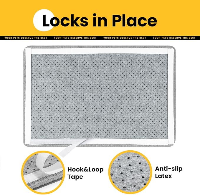 Conlun 2-Pack Cat Scratching Pads, 23.6x31.5in Sisal Wall & Couch Protector | High-density Sisal Mat, No Fraying, Mess-free, Anti-slip Backing, Adhesive Strips for Easy Mounting, Grey