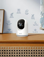GNCC 2K Cameras for Home Security-Indoor Pan/Tilt Cameras for Baby Monitor, 2Pack