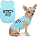 Parisian Pet Dog Shirt Mommy’s Boy Pet Shirt – 100% Cotton Shirts for Large Dogs – Blue Sleeveless Puppy Clothes – Lightweight and Breathable Dog Apparel – Boy Dogs Clothes - Stretchy Dog Shirt