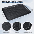 6 Pcs Multi Purpose Boot Tray Waterproof Shoe Mat Tray Indoor Outdoor PET Feeding Mat for Dog Cat Food Bowl Floor Protection with Anti Slip Floor Clean (Black, 24 x 16 x 1.2 inch)