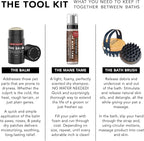 Pride and Groom The Tool Kit – Dog Grooming Gift set of 7.1oz of Foaming Waterless Shampoo, 2.5oz of Moisturizing Balm, and a Versatile Brush to Cleanse, Moisturize, Detangle and More in Between Baths