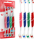 Pet Toothbrush for Dogs, Cats with Soft Bristles - Easy Teeth Cleaning & Dental Care, Non Slip Dual Head Dog Toothbrush for Medium & Large Pets, Toothpaste Not Included, Pack of 4 Multi