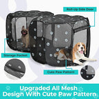 2-in-1 Cat Playpen, Pop Up Dog Pet Playpen for Indoor Outdoor Cats Enclosed, Portable Pet Playpen, Kitten Puppy Foldable Play Pen Cat Dog Tent Crate Cage Kennel(No Divider, Unified Space)