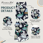Parisian Pet Palm Leaves Dog Shirt - Cotton Clothes for Large Dogs - Stylish Tropical Dog Outfit - Lightweight and Soft Puppy Clothes - Trendy Tshirts for Dogs - Comfortable Summer Camp Pet Apparel