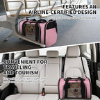 Carriers Soft-Sided Pet Carrier Pink for Medium Large Cats Dogs Undertake 35Lbs,Ventilated Mesh Windows,Top Load Cat Carrier with Airline Approved(X-Large,Pink)