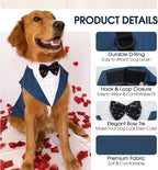 Kuoser Dog Tuxedo, Dog Suit and Bandana Set, Dogs Costume with D-Ring | Formal Dog Outfit with Detachable Bowtie Collar for Wedding, Birthday, Party, Christmas, Halloween, Royal Blue M