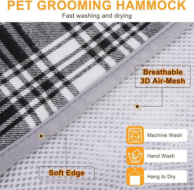 BEAUTYZOO Dog Grooming Hammock for Small Dogs/Cats, Nail Trim Restraint, S | Dog Hanging Harness for Nail Trim, Adjustable Hook & Loop, Soft Neck Support/Dual Safety Straps for Stress-Free Grooming