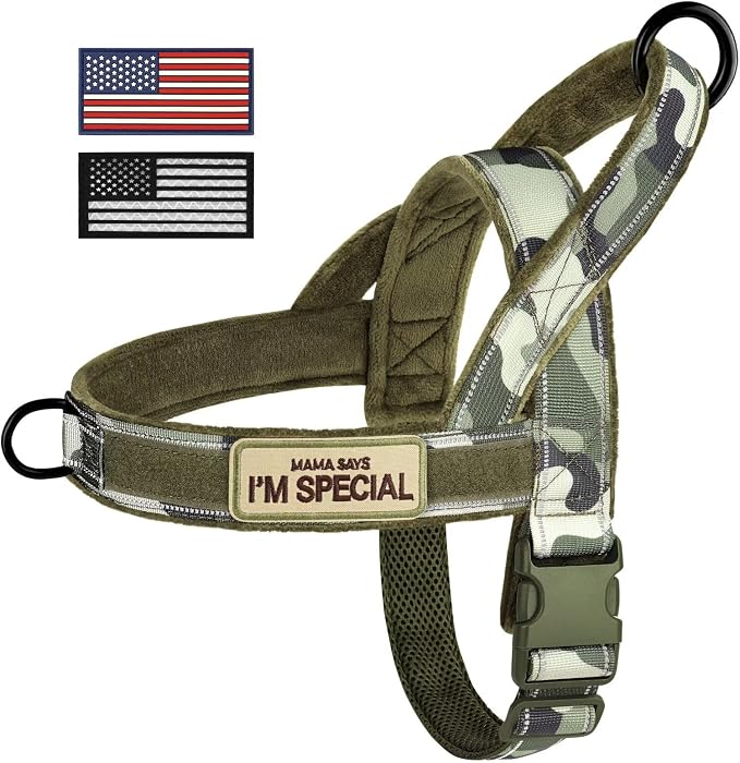Forestpaw No Pull Dog Harness with Large Handle,Comfortable,L,Camo Green | Adjustable Fits Chest 26-31",50-80 lbs,Slip On,Quick Release,Easy Control,Soft Padded,for Medium Large Dogs Walking Training