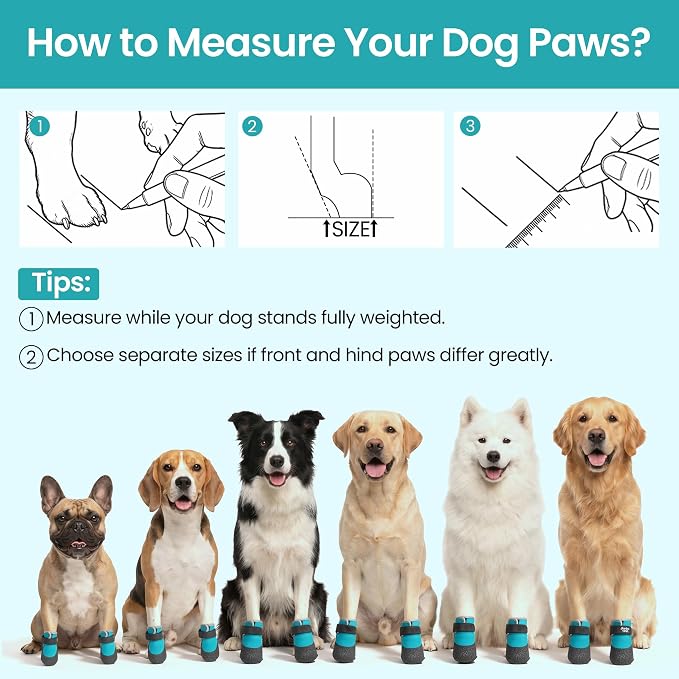 Non-Slip Dog Booties with Steady Traction - Flexible Rubber Sole Dog Shoes for Rain & Hardwood Floors, Breathable Mesh Paw Protectors for Labradors, Pitbulls, Rottweilers, 4Pcs