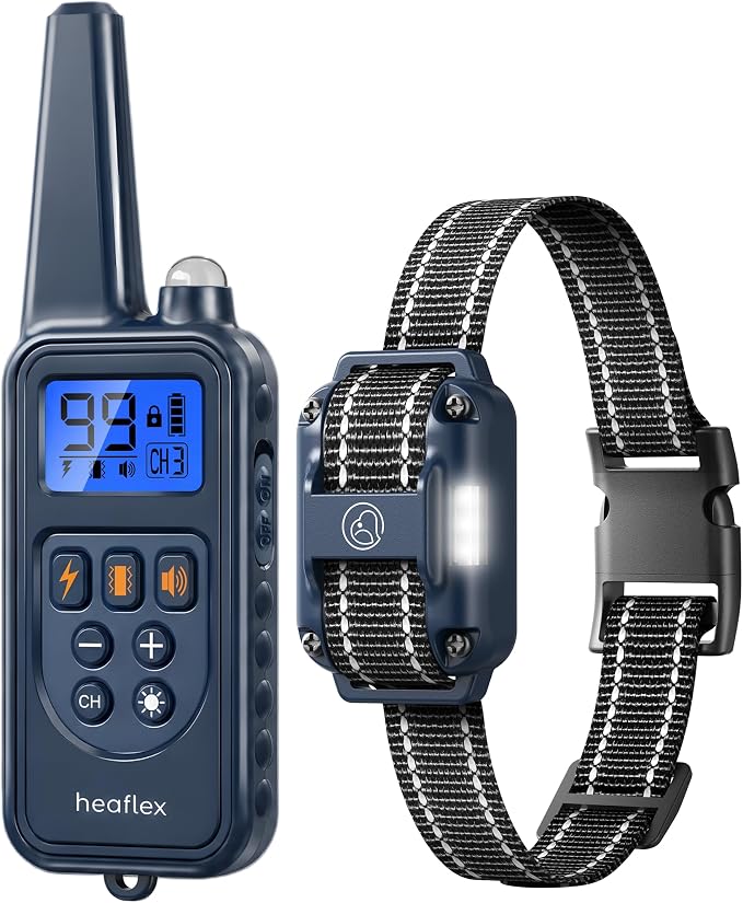 Electronic Dog Training Collar, 1-99 Shock Levels, IPX8, 3300FT | Dog Shock Collar With Remote, Beep/Vibration/Shock Modes, LED Light, Rechargeable, Fits 5-120Lbs Dogs