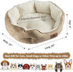 Asvin Small Dog Bed for Small Dogs, Cat Beds for Indoor Cats, Pet Bed for Puppy and Kitty, Extra Soft & Machine Washable with Anti-Slip & Water-Resistant Oxford Bottom, Light Brown, 20 inches