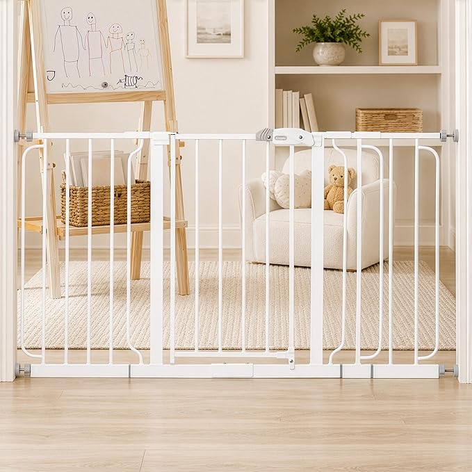 Regalo Safety 29"-56" Extra Wide Baby Gate, Bottom of Stairs & Doorways