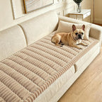 Couch Cover for Dogs Washable,Non Slip Fuzzy Durable Pet Friendly Cozy | Soft Slipcovers for 3 Cushion Sofa Cover,Plush Thick Protector Fits Mat Bed Leather & Fabric Couches (Brown 27.6"x82.7")