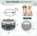 Love's cabin Pet Puppy Dog Playpen, Large Dog Tent Crates Cage Indoor/Outdoor, Portable Playpen for Cat, Foldable Pop Up Dog Kennel Playpen with Carring Case, Removable Zipper Top, Moss Green