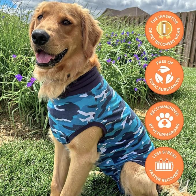 Suitical Recovery Suit Dog, Large, Blue Camouflage