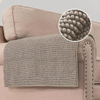 H.VERSAILTEX Plush Chenille Couch Armrest Cover 2 Packs Thick and Soft Sofa Covers Furniture Protector Cover for Pets (27.5" x 27.5", Taupe)