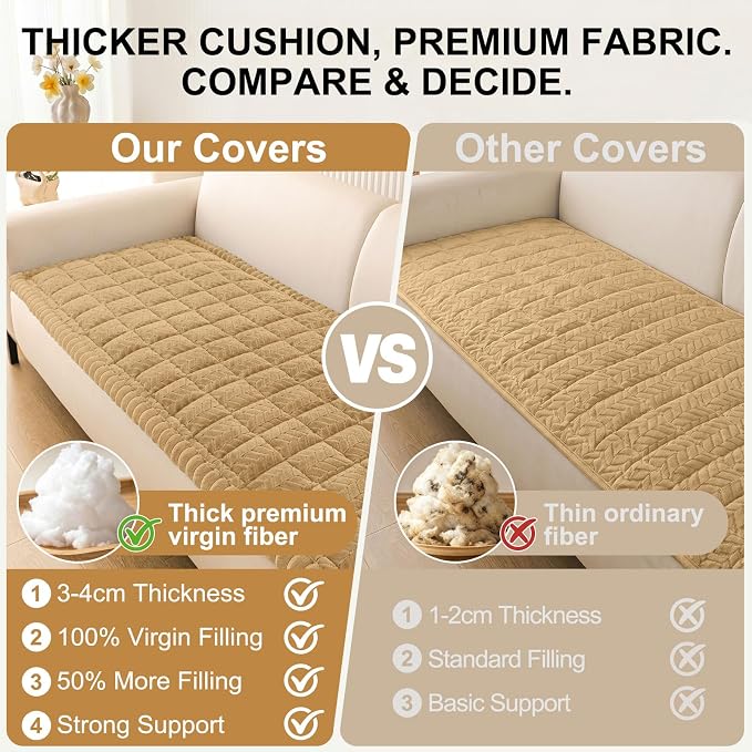 Smiry Couch Cover for Dogs, Non Slip Fuzzy Pet Sofa Covers Washable | Sofa Slipcovers for 2-3 Cushion Couch, Soft Thick Furniture Protector for Cats Dogs, Against Fur, Dirt, Scratch (27.6"x59")