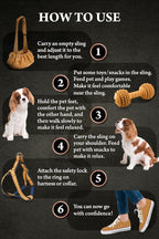 Noah & Paw Dog Sling Carrier for Small Dogs 5-18lb, Dog Sling for Small Dogs and Cats, Dog Carrier with Adjustable Padded Strap, Vegan Leather Lined with Fur, Double Safety Feature, Machine Washable