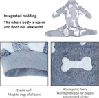 Dog Fleece Pajamas Large Dog 4 Legs Winter Clothes for Dog Fit Warm Jumpsuit for Dogs (Gray, XXXL)
