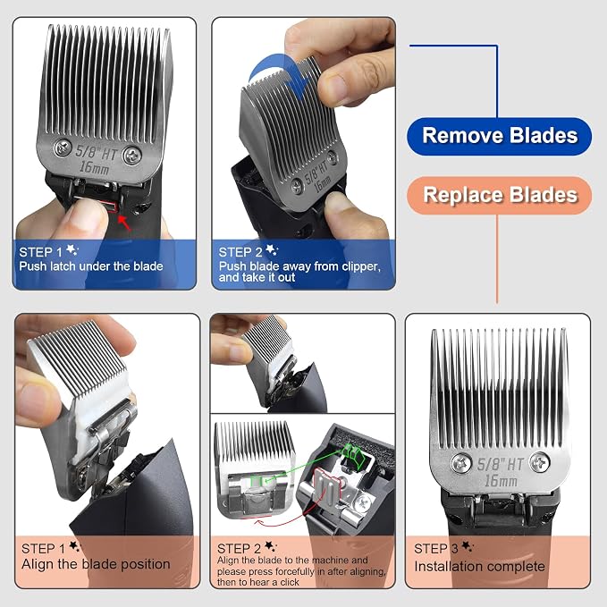 5/8HT Grooming Ceramic Pet Clipper Blades Compatible with Andis & Oster A5 | Cut Length 5/8 inch,Compatible with Wahl KM10 Series Clippers