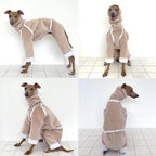 D Doggy Star Italian Greyhound Cold Weather Coat Warm Fleece Corduroy Sweater Turtleneck Onesie Clothes Whippet for Dog (M,Corduroy Beige)