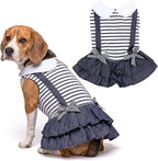 Parisian Pet Preppy Dog Dress - Summer Clothes for Large Dogs Girl - Stylish Sleeveless Pet Outfit - Designer Dog Apparel - Lightweight and Breathable Puppy Clothes - Comfortable Skirt for Dogs