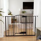 Ingenuity Easy Open Baby Gate & Dog Gate, Hands-Free Open Patent-Pending Foot Pedal, 27.5"-52" Wide, 28" Tall, Hardware or Pressure Mounted, Install in Doorway, Bottom of Stairs, or Wall - Espresso