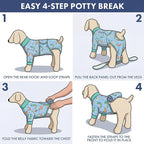 Spark Paws Dog Surgery Recovery Suit – Dog Recovery Suit After Surgery, Anti-Lick Dog Onesie, Abdominal Wound Protector, Soft Cone Alternative for Spay Neuter Male Female Pet Recovery - Dragons - 3XL