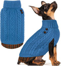 KYEESE Dog Sweater Turtleneck Thick Knit Pullover for Cold Weather | Stretchy Fit, Lightweight & Warm, Cozy Knit Comfort, Classic Plaid Design, Gentle on Sensitive Skin, Comfortable Daily Wear