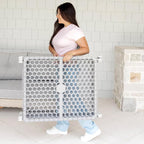 Regalo Safety 192" Plastic 2-in-1 Super Wide Baby Gate & Play Yard | Adjustable Playpen, For Doorways & Open Spaces, For Babies, Toddlers & Pets, Gray, Tested & Trusted for 30 Years