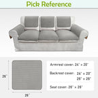 Couch Arm Covers, Sofa Arm Covers, Waterproof Armrest Covers for Sofa, Armchair, Loveseat, Non-Slip Recliner Arm Covers, Sofa Headrest Covers, Arm Chair Covers Set of 2 (Gray, 26"×26")