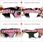 NESTROAD No Pull Dog Harness with Leash, Reflective No Choke Pet Vest Harness,Adjustable Soft Padded Dog Harness with Easy Control Handle for Large Dogs(Checkered Pink,X-Large)