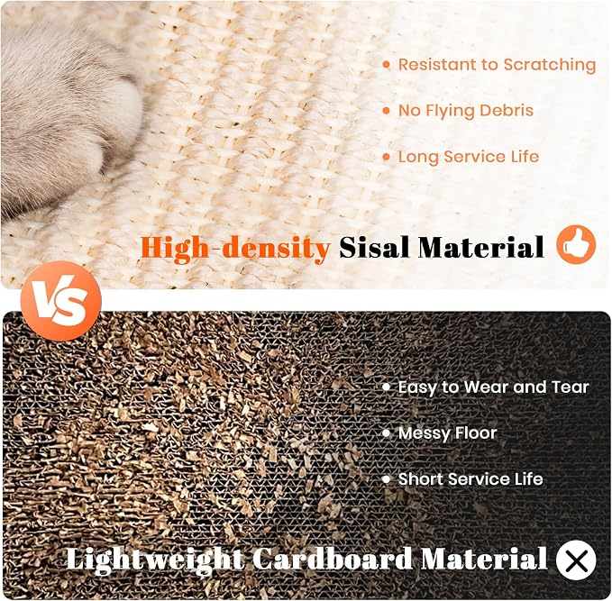 LMUGOOS Cat Scratcher, Cat Natural Sisal Scratching Pad, Kitten Interactive Toy with Ball Track Spring Ball for Chasing Hunting Mental Physical Exercise Puzzle | Cat Toys Spring Ball Turntable Indoor Entertainment Chasing Hunting Protecting Furniture S...