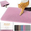 Cat Litter Mat 18"x24",Double Layer EVA litterbox Mat, Pink | Waterproof honeycomb large grid, urine-proof and odor-free. Traps litter, easy cleanup,Washable, non-slip backing