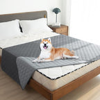 gogobunny 100% Double-Sided Waterproof Dog Bed Cover Pet Blanket Sofa Couch Furniture Protector for Puppy Large Dog Cat, Reversible (82x120 Inch (Pack of 1), Dark Grey/Light Grey)