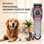 Dog Clippers for Grooming Thick Hair, Pet Grooming Kit with Carry Case | LCD Display • USB-C Charging • 180-Min Runtime • Low Noise • Carrying Case • Metal Housing