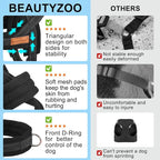 BEAUTYZOO Dog Harness for Large Dogs, No Pull Dog Harness and Leash Set, Soft Escape Proof Puppy Vest Harness with Handle, Reflective Lightweight Step in Harness for Girl Boy Dogs, Black L